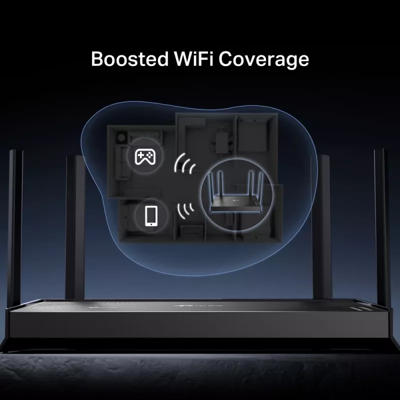 TP-Link Archer BE220 WLAN Router Gigabit Ethernet Dualband (2,4 GHz / 5 GHz) Μαύρο