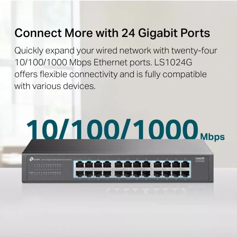 TP-Link LS1024G Network Switch Unmanaged Gigabit Ethernet (10/100/1000) Μαύρο