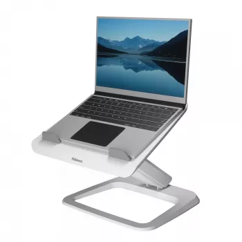 Fellowes Βάση laptop για το γραφείο – Hana LT Βάση laptop για το σπίτι και το γραφείο – Ρυθμιζόμενη βάση laptop με 3 ρυθμίσεις ύψους – Μέγ. μέγεθος οθόνης 19 ίντσες, Μέγ. βάρος 4,5 kg – Λευκό