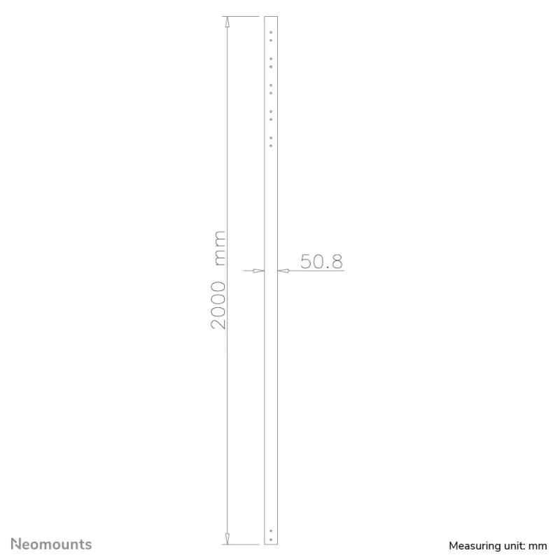 Neomounts FPMA-CP200 Μαύρη επέκταση ράβδου βάσης οροφής TV - h 200 cm