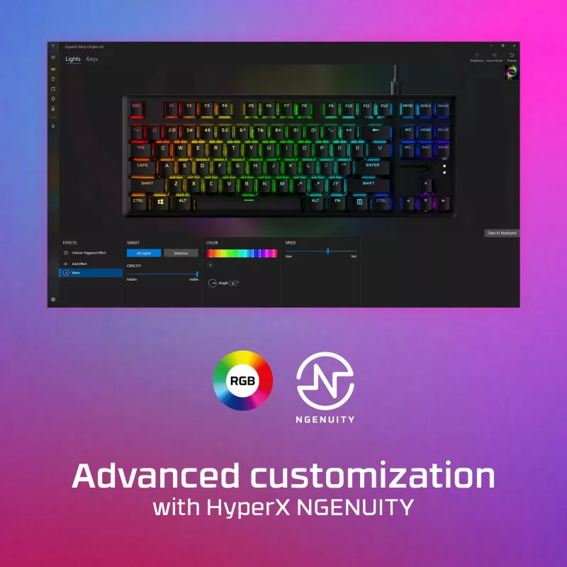 HyperX Alloy Origins Core – Μηχανικό gaming πληκτρολόγιο – HX Blue (US-Layout)
