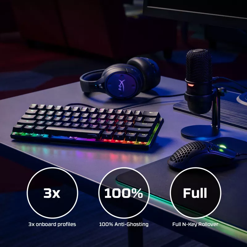 HyperX Alloy Origins 60 – Μηχανικό gaming πληκτρολόγιο – HX Red (US-Layout)