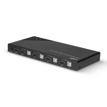 Lindy Διακόπτης KVM HDMI 18G USB 2.0 Audio 4 Θύρες 4K Ultra HD
