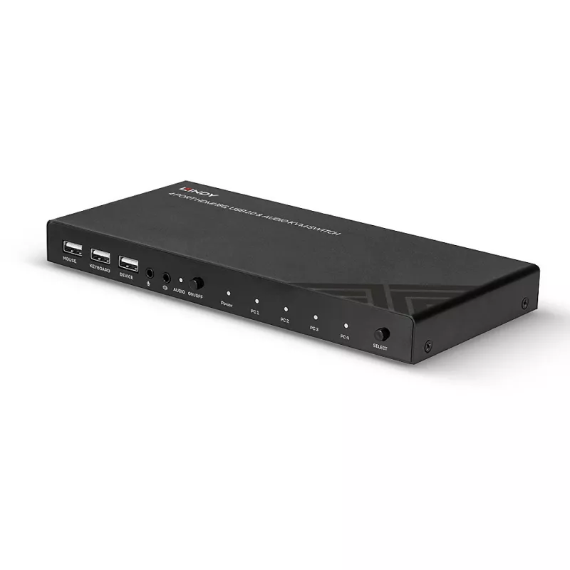 Lindy Διακόπτης KVM HDMI 18G USB 2.0 Audio 4 Θύρες 4K Ultra HD