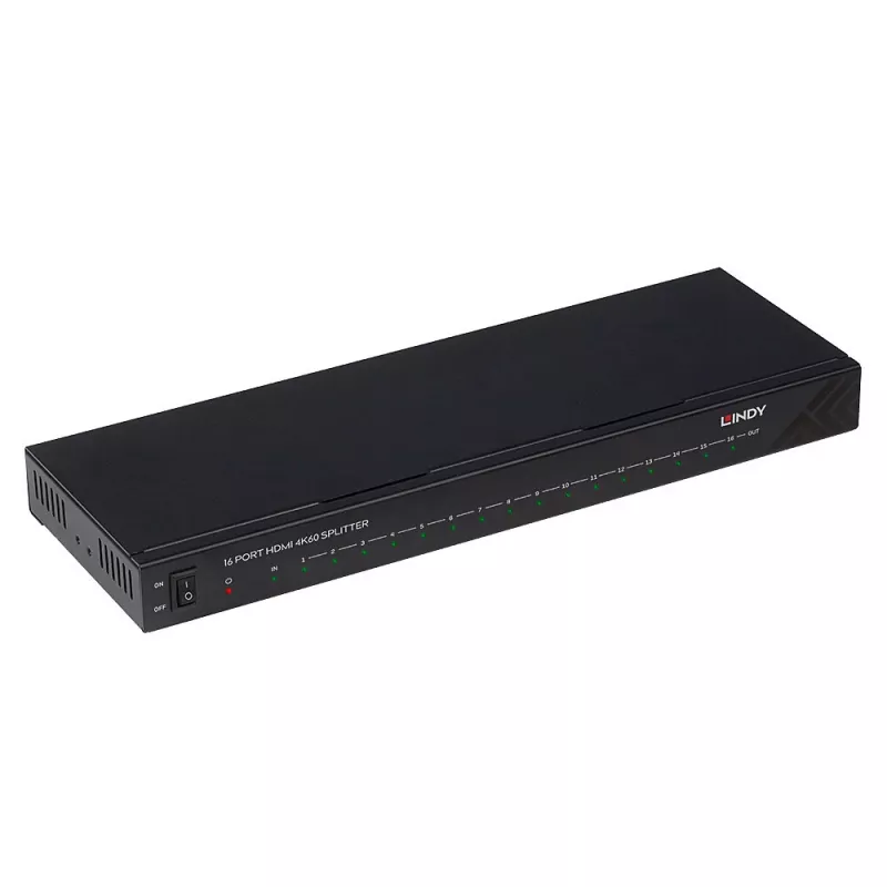 Lindy 16 Port HDMI 4K60 Splitter 16x HDMI 3840x2160 μαύρο