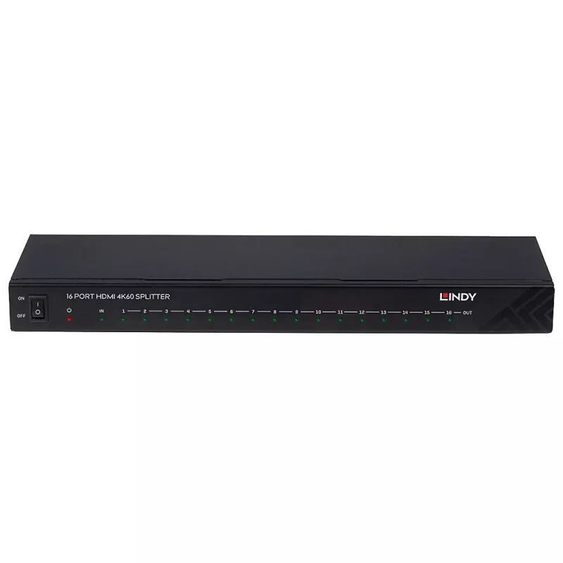 Lindy 16 Port HDMI 4K60 Splitter 16x HDMI 3840x2160 μαύρο