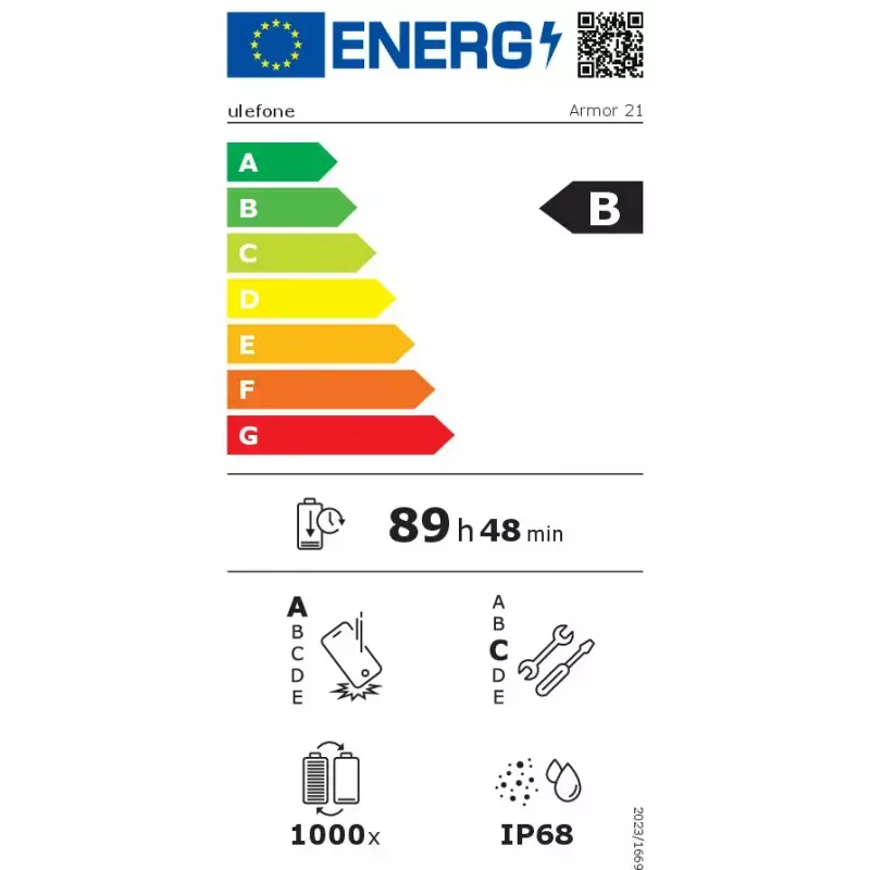 Smartphone Ulefone Armor 21 6,58 ίντσες 256 GB μαύρο