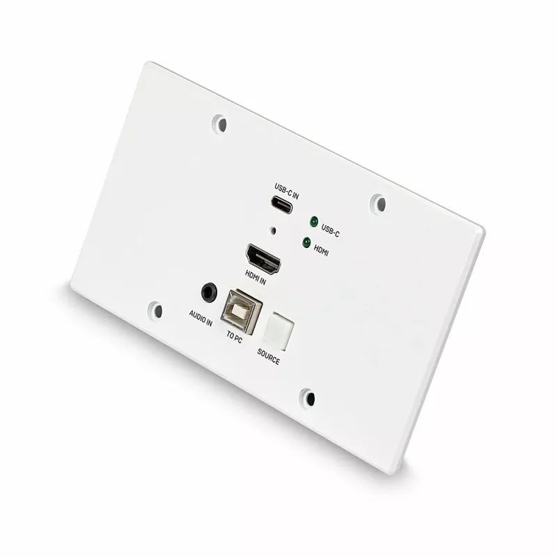 Lindy 150m Cat.6 HDMI 4K60 & Type C HDBaseT EU επιτοίχια πλάκα επέκτασης KVM, πομπός