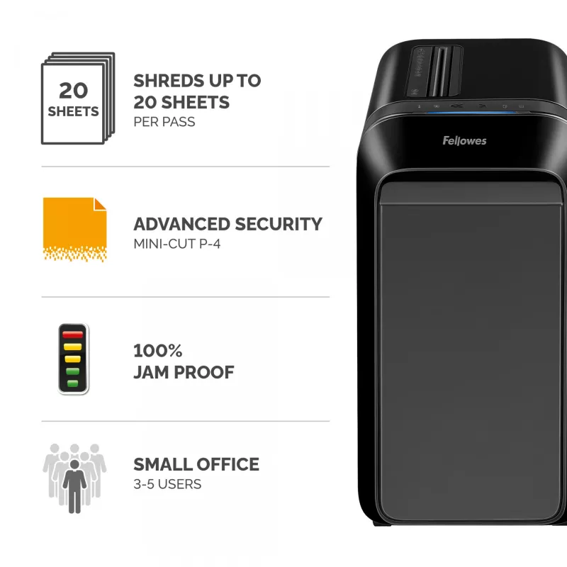 Fellowes LX Series Powershred LX220 καταστροφέας εγγράφων 65 dB μαύρο