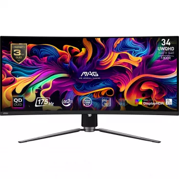 Οθόνη MSI MAG 341CQP QD-OLED 34 ίντσες UltraWide QHD 3440×1440, 21:9, 0,03 ms, USB-Hub, VESA, ρυθμιζόμενη καθ' ύψος