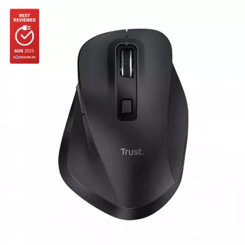 TRUST Fyda Office εργονομικό δεξί ασύρματο ποντίκι – RF + Bluetooth 5.2 – οπτικό 2400 DPI – 6 κουμπιά – μαύρο