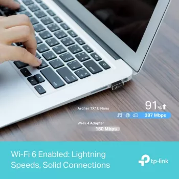 Ασύρματος προσαρμογέας USB TP‑Link Archer TX1U Nano Wi‑Fi 6 (IEEE 802.11ax) Dual‑Band 2,4/5 GHz, 287 Mbit/s, Bluetooth, USB 2.0, Μαύρο