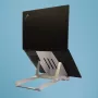 R-Go Tools Βάση laptop R-Go Riser Basic, αναδιπλούμενη και ρυθμιζόμενη βάση laptop, Αλουμίνιο, ασημί