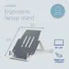 R-Go Tools Βάση laptop R-Go Riser Basic, αναδιπλούμενη και ρυθμιζόμενη βάση laptop, Αλουμίνιο, ασημί