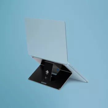 R-Go Tools Βάση laptop R-Go Riser Attachable, ρυθμιζόμενη, ενσωματωμένη στο laptop σας, Αλουμίνιο, μαύρη