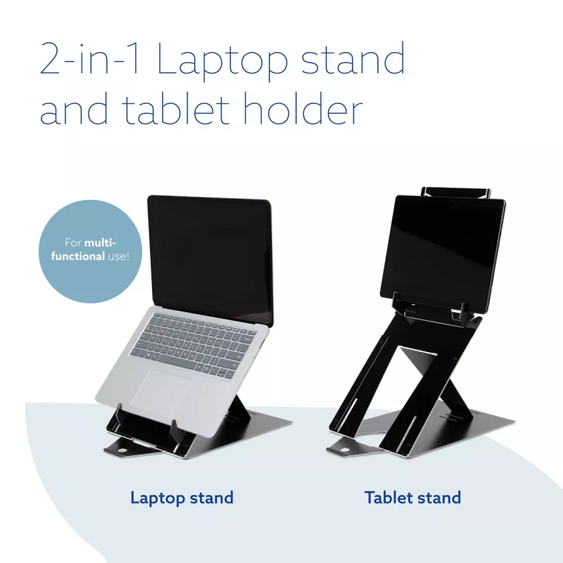 R-Go Tools Βάση tablet και laptop R-Go Riser Duo, κατάλληλη για οθόνη 10–22 inch, μαύρη