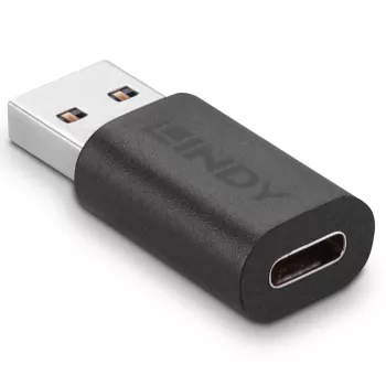 Lindy Προσαρμογέας USB 3.2 Type-A σε Type-C, USB 3.2 Type-A, USB 3.2 Type-C, μαύρο