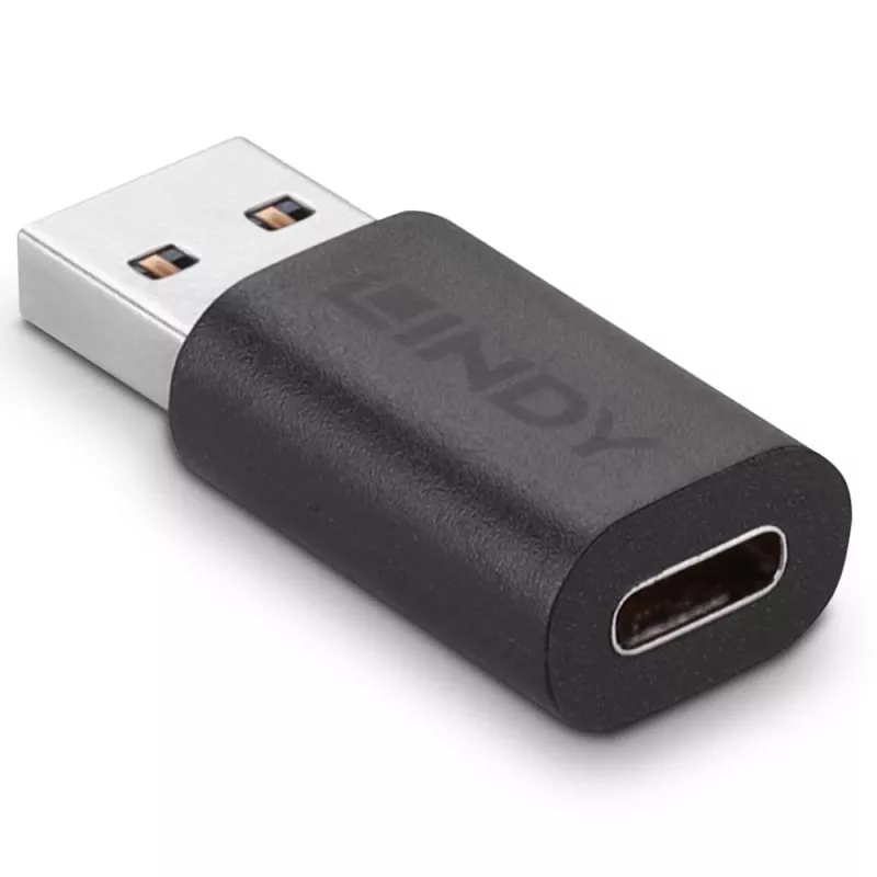 Lindy Προσαρμογέας USB 3.2 Type-A σε Type-C, USB 3.2 Type-A, USB 3.2 Type-C, μαύρο