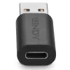 Lindy Προσαρμογέας USB 3.2 Type-A σε Type-C, USB 3.2 Type-A, USB 3.2 Type-C, μαύρο