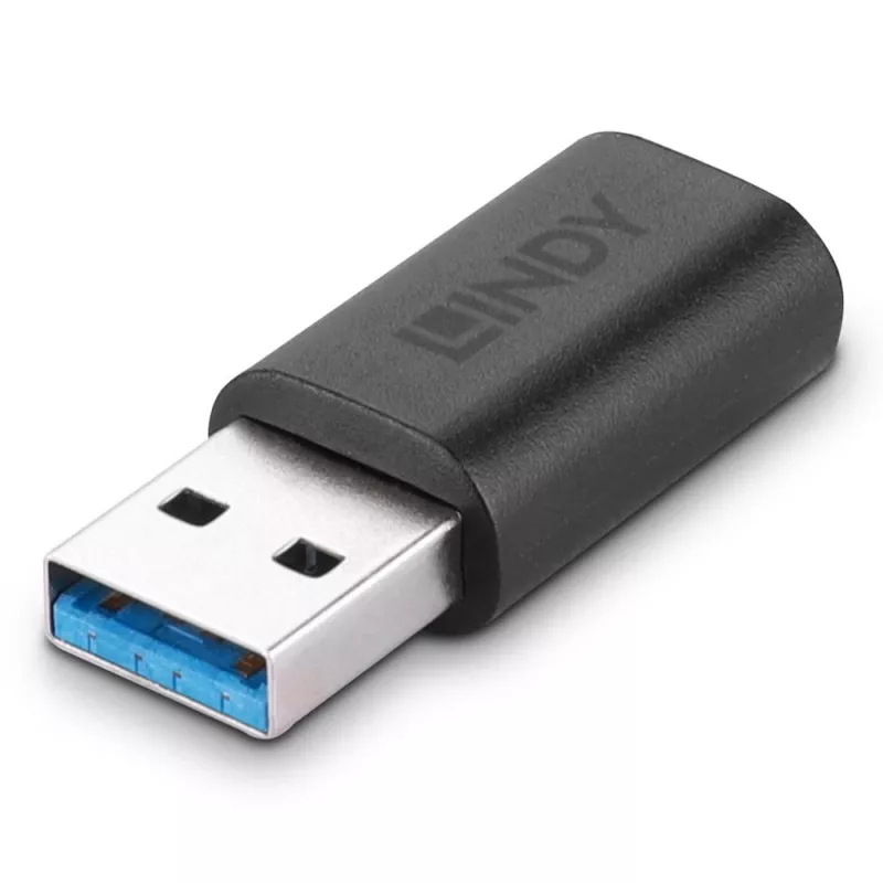 Lindy Προσαρμογέας USB 3.2 Type-A σε Type-C, USB 3.2 Type-A, USB 3.2 Type-C, μαύρο