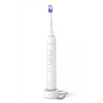 Ηχητική οδοντόβουρτσα Philips Series 6100 HX7400/01 — ηχητική τεχνολογία, 62.000 κινήσεις/λεπτό, 2 λειτουργίες, 3 ταχύτητες, λευκή, επαναφορτιζόμενη