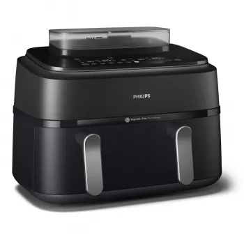 Φριτέζα αέρος Philips 5000 Series NA551/00 — χωρητικότητα 9 L, 2300 W, χειρισμός αφής, οθόνη LED, μαύρο/ασημί