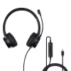 Lindy 20439 ακουστικά γραφείου USB-C με προσαρμογέα USB-A σε USB-C