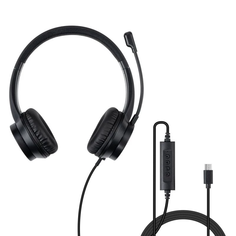 Lindy 20439 ακουστικά γραφείου USB-C με προσαρμογέα USB-A σε USB-C