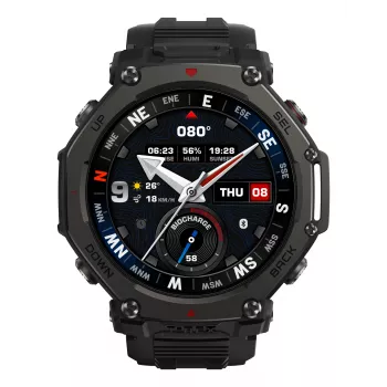 Amazfit T-Rex 3 Pro 3,81 cm (1,5 inch) AMOLED 48 mm ψηφιακό 480 x 480 Pixel οθόνη αφής μαύρο Wi-Fi GPS (δορυφορικό)