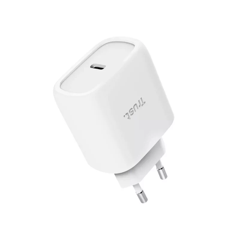 TRUST Maxo 45W Φορτιστής USB-C GaN, 45 W, έξοδος USB-C, έως 20 V, καλώδιο 2 m, Λευκό