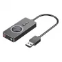 Vention USB 2.0 Εξωτερικός στερεοφωνικός προσαρμογέας ήχου με ρύθμιση έντασης 0,15 M μαύρο ABS