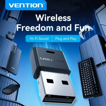 Προσαρμογέας δικτύου USB Bluetooth Vention NAHB0 — ασύρματος USB host, διεπαφή Bluetooth, μαύρο