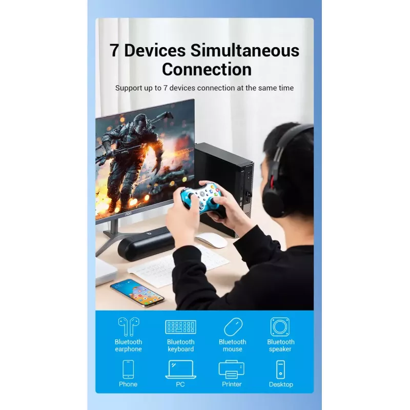 Προσαρμογέας USB Bluetooth 5.0 Vention CDSB0 μαύρο