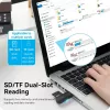Vention CLGB0 αναγνώστης καρτών 2 σε 1, USB 3.0 A, SD + TF, διπλό γράμμα μονάδας, μαύρος