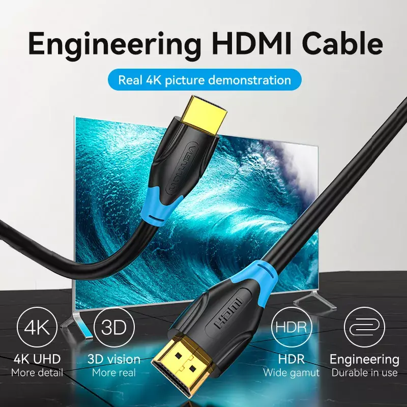 Καλώδιο HDMI Vention 1M μαύρο 18 Gbit/s 2.0