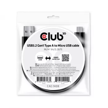 Καλώδιο USB 3.2 Gen1 Type-A σε Micro-USB αρσενικό/αρσενικό 1 m CLUB3D CAC-1408