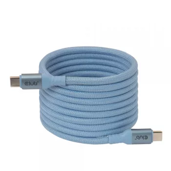 Club 3D CAC-3030 καλώδιο USB-C Magnetic-Coil, 240 W PD3.1, αμφίδρομο, γρήγορη φόρτιση, 2 m (6,56 ft), μπλε