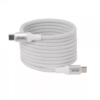 Καλώδιο USB-C Magnetic-Coil Club 3D CAC-3032 — λευκό, σχέδιο με μαγνητικά πηνία για φόρτιση και μεταφορά δεδομένων