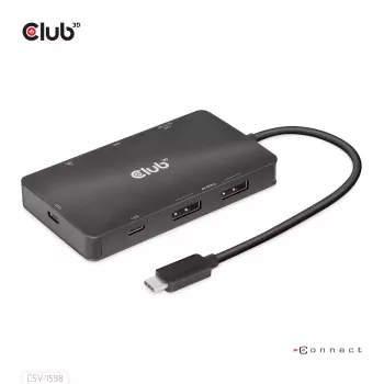 HUB CLUB3D USB Gen2 Type-C σε Dual DisplayPort 4k60Hz 7-σε-1