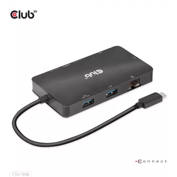 HUB CLUB3D USB Gen2 Type-C σε Dual DisplayPort 4k60Hz 7-σε-1