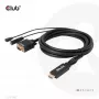 Club 3D CAC-1712 καλώδιο HDMI σε VGA M/M με τροφοδοσία Micro-USB και ήχο 3,5 mm, 2 m (6,56 ft), 28AWG