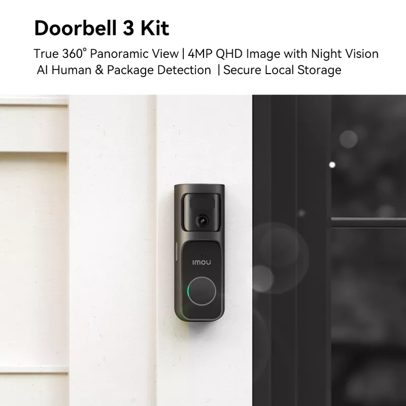 Σετ κουδουνιού πόρτας Imou DB-3EP-4M0W/DS3 μαύρο 4MP HD βίντεο