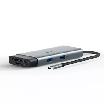 Hub USB Type-C TP-Link UH7021C — HDMI, USB 3.2 Gen1, USB 2.0, SD/microSD, 5000 Mbit/s, αλουμίνιο μαύρο