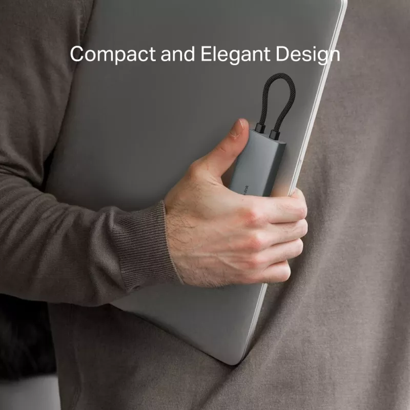 Hub USB Type-C TP-Link UH7021C — HDMI, USB 3.2 Gen1, USB 2.0, SD/microSD, 5000 Mbit/s, αλουμίνιο μαύρο