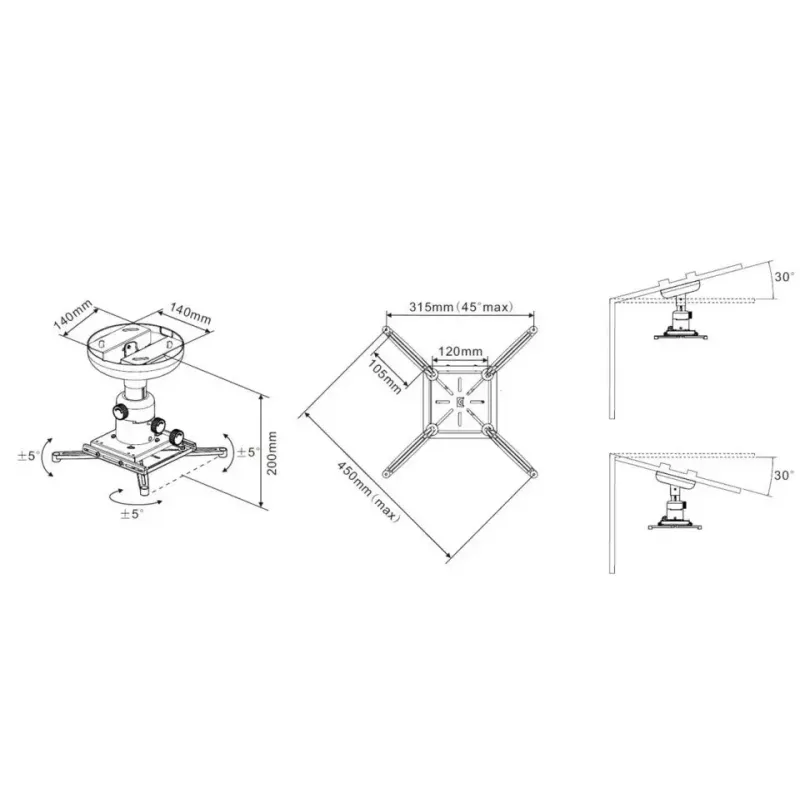 Βάση οροφής Multibrackets M Universal Projector 200 με λεπτομερή ρύθμιση