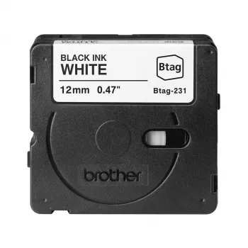 Brother BTAG-231 Μελανοταινία ετικετών Μαύρο σε Λευκό 1,2 cm 4 m