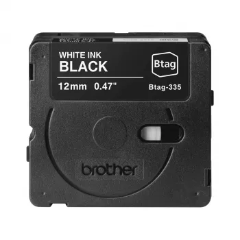 Μελανοταινία ετικετών Brother BTAG-335 Λευκό σε Μαύρο 1,2 cm 4 m