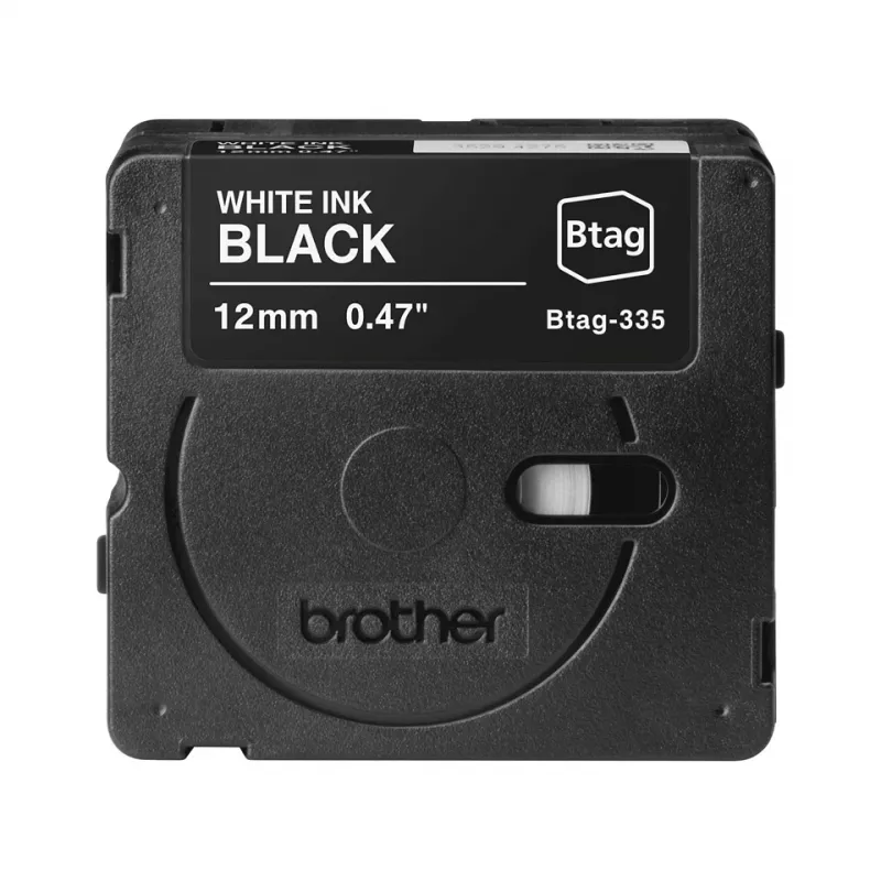 Μελανοταινία ετικετών Brother BTAG-335 Λευκό σε Μαύρο 1,2 cm 4 m