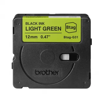 Brother BTAG-G31 Μελανοταινία ετικετών Μαύρο σε Πράσινο 1,2 cm 4 m
