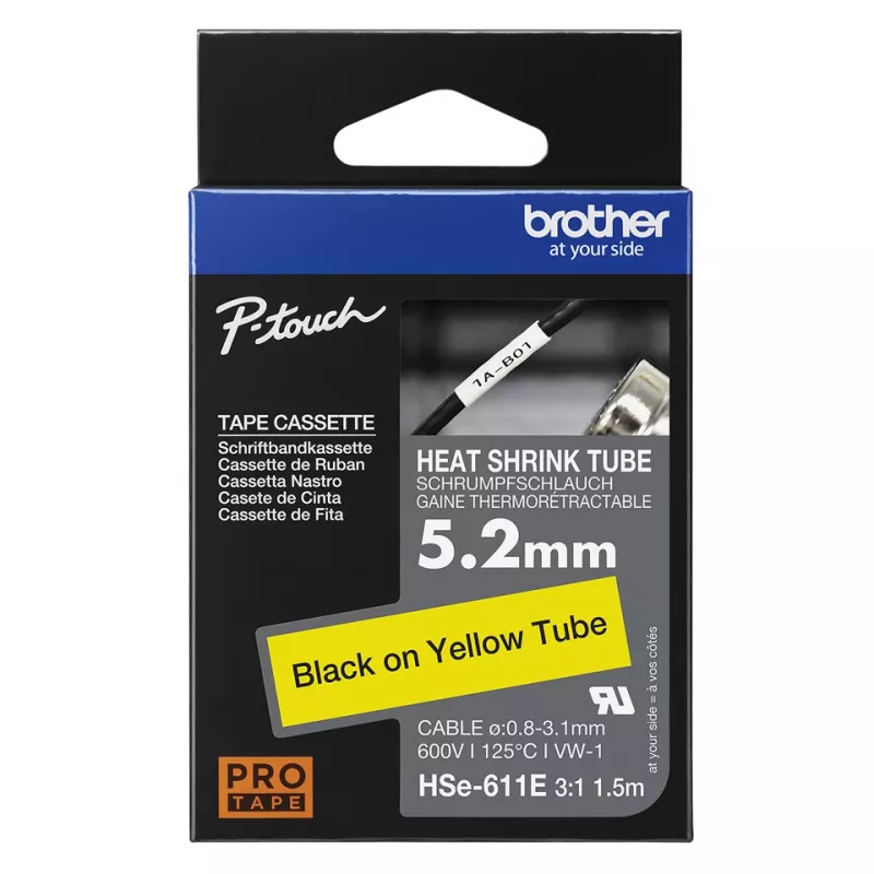 Μελανοταινία εκτυπωτή Brother HSE-211E Μαύρο 5,2 mm x 1,5 m